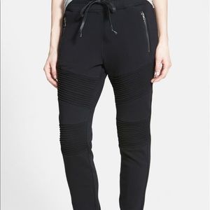 Hudson Black Avery Moto Sweat Pant Joggers S